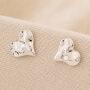 Sterling Silver Plated Hammered Heart Stud Earrings, thumbnail 1 of 6
