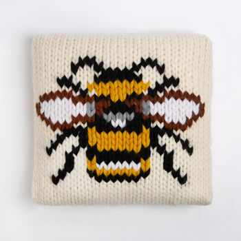 Bee Blanket And Cushion Cover Easy Knitting Kit, 4 of 8