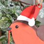 Robin Carrying Spotty Gift Christmas Tree Decoration, thumbnail 3 of 3