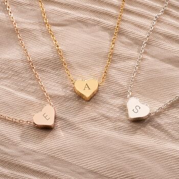 Mini Heart Initial Personalised Necklace, 4 of 12