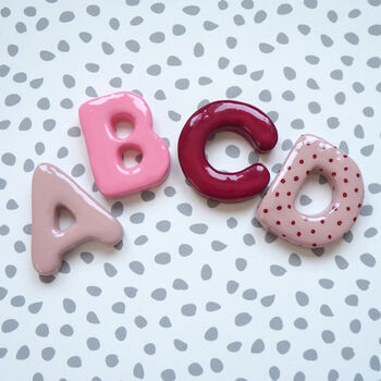 Personalised Handmade Name Garland With Flowers And Polka Dot Design, 8 of 8