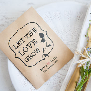 10 'Let The Love Grow' Seed Packet Favours, 2 of 5