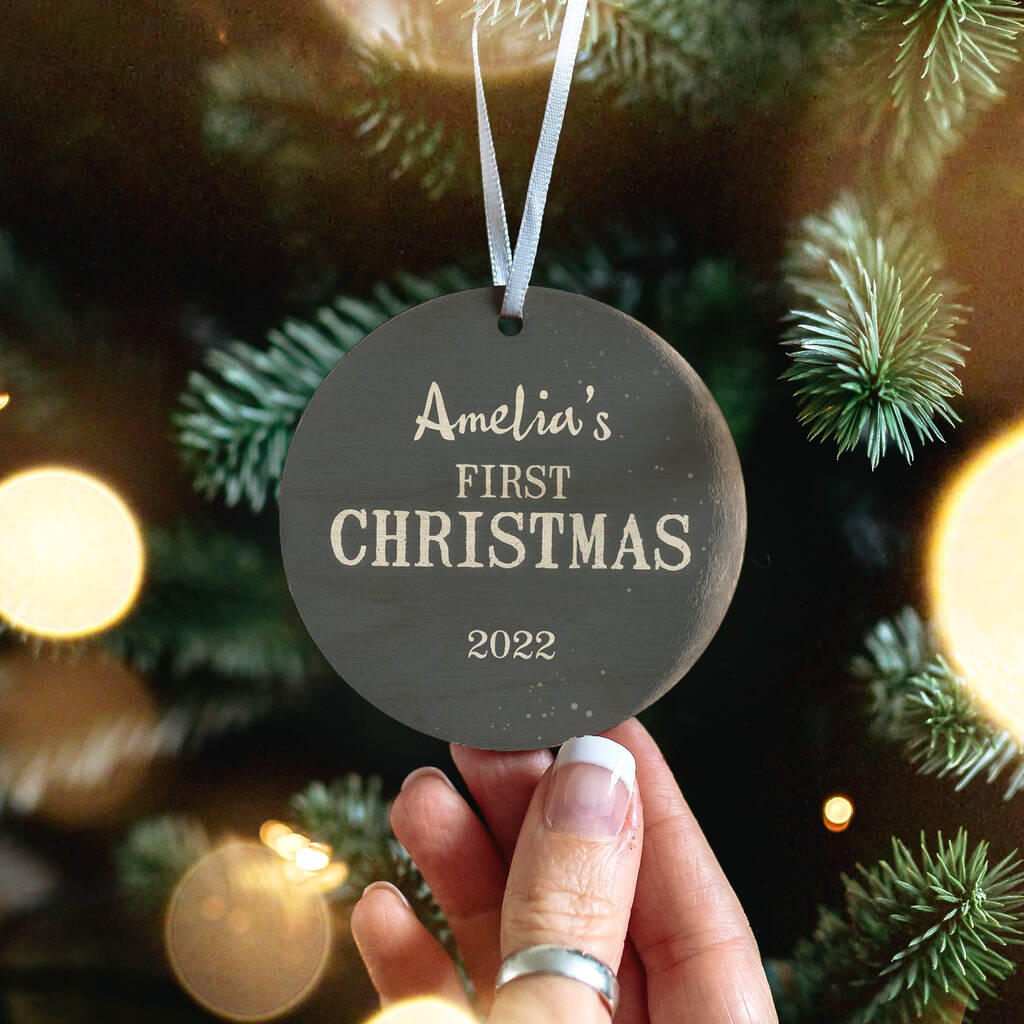 Christmas 2022 Fullmoon Baby's First Christmas Personalised Moon Phase Bauble By The Drifting Bear  Co | Notonthehighstreet.com