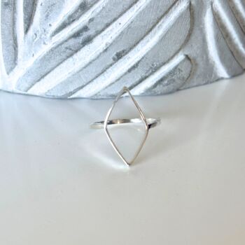 Leaf Outline Ring In Sterling Silver, 2 of 7