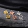 Celtic Knot Heart Stud Earrings In Sterling Silver, thumbnail 6 of 10