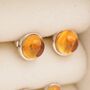 Natural Citrine Crystal Stud Earrings Sterling Silver, thumbnail 6 of 11