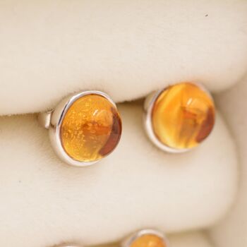 Natural Citrine Crystal Stud Earrings Sterling Silver, 6 of 12