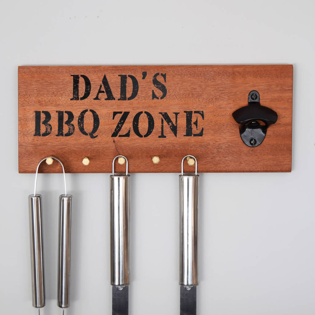 Personalised Bbq Tool Holder Accessory Rack For Dads By Pushka Gifts ...