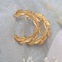 Willow Leaf Gold Hoop Earrings, thumbnail 2 of 9
