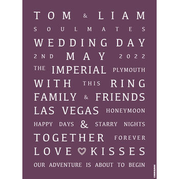 Personalised Wedding Or Anniversary Memories Print, 7 of 11
