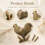 Vintage Brass Rooster Wall Hooks Set Of Two, thumbnail 7 of 9