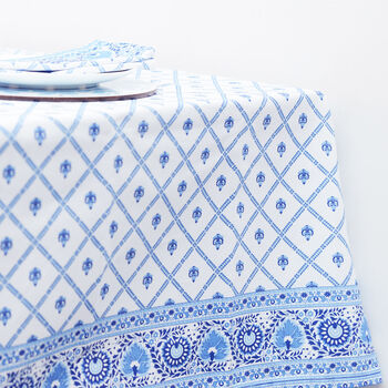 Six Seater Tablecloth, Blue And White, 2 of 8