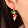 Murano Glass Mushroom And Leaf Stud Earrings, thumbnail 3 of 12
