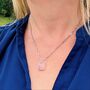 The Rectangle Rose Quartz Necklace, Silver, thumbnail 2 of 9