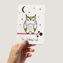 White Owl On Branch Happy Birthday To Woo Card, thumbnail 3 of 4