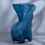 G Decor Extra Large Blue Female Torso Shaped Glass Vase, thumbnail 2 of 5