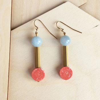 Quartz And Clay Drop Earrings, 4 of 5