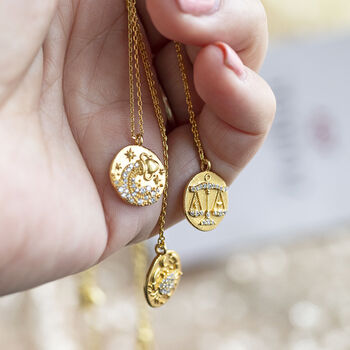 Crystal Zodiac Coin Necklace, 3 of 11