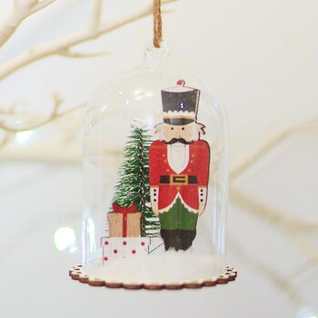 Nutcracker Soldier Glass Dome Christmas Decoration, 3 of 3