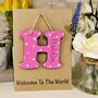 Personalised Welcome To The World Wooden Keepsake Card, thumbnail 1 of 6
