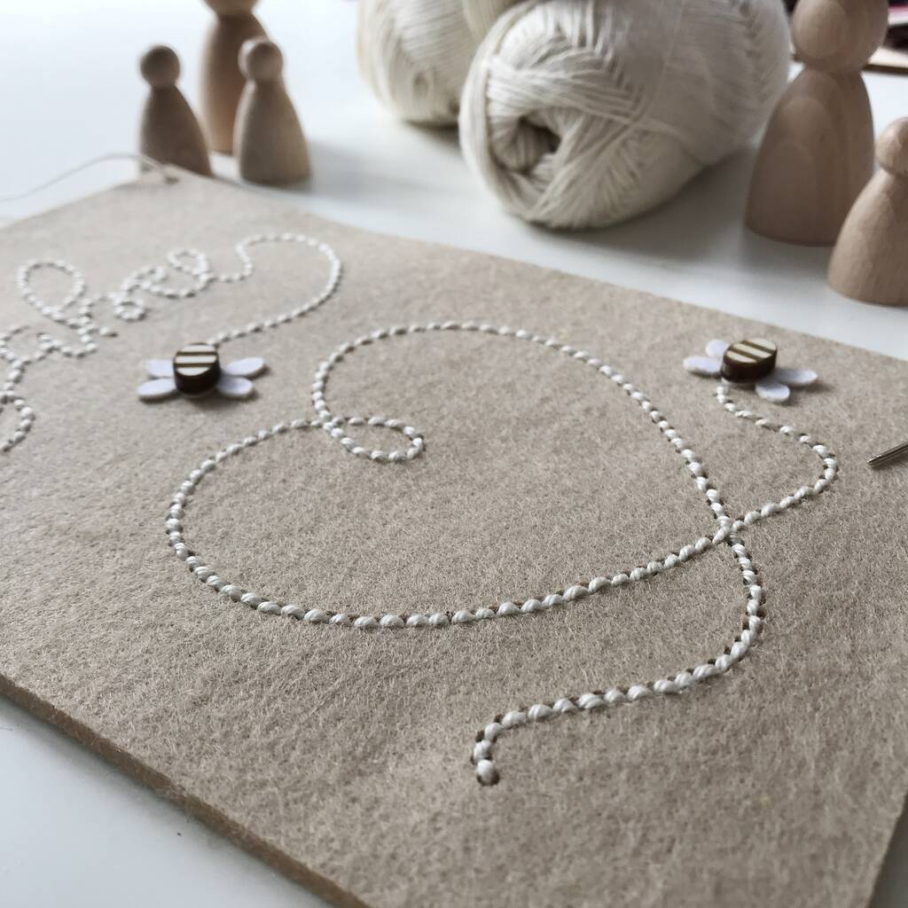 new baby embroidery kit gift by just toppers