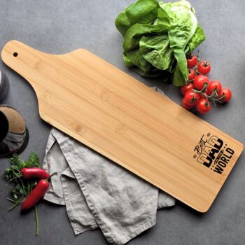 Personalised Bamboo Long Serving Board – Father's Day Gift, 7 of 9