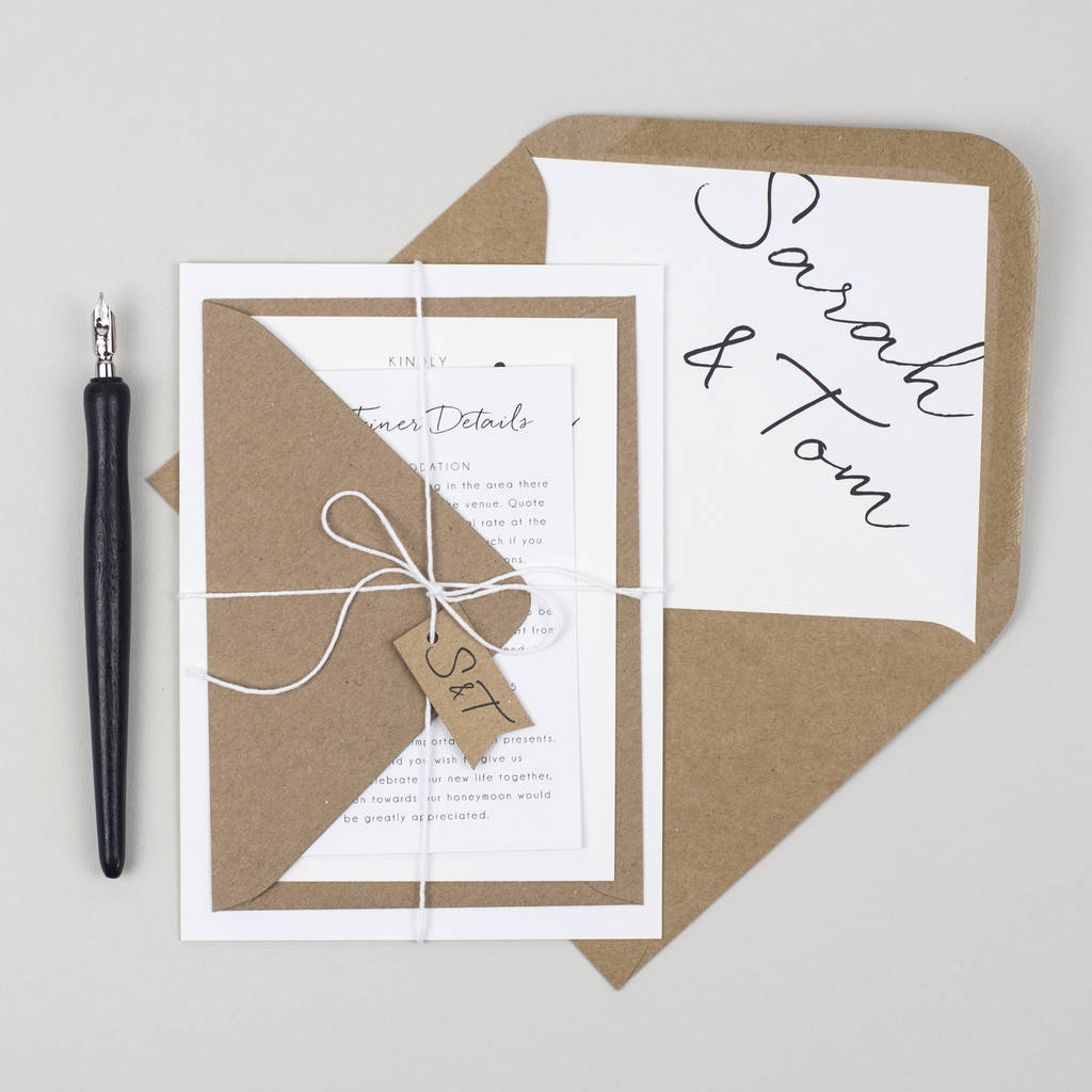 Minimalist Wedding Invitation By Pear Paper Co