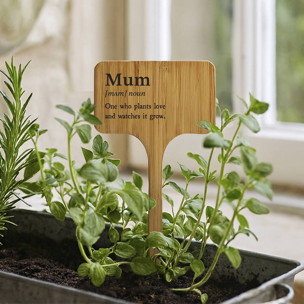 Mum Wooden Plant Marker | Inspirational Garden Accessory | Plant Sign | Thoughtful Gift For Plant Lovers | Home Decor | Gift For Mum, 1 of 2