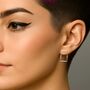 Sterling Silver Square Bar Ear Jacket Earrings, thumbnail 2 of 4