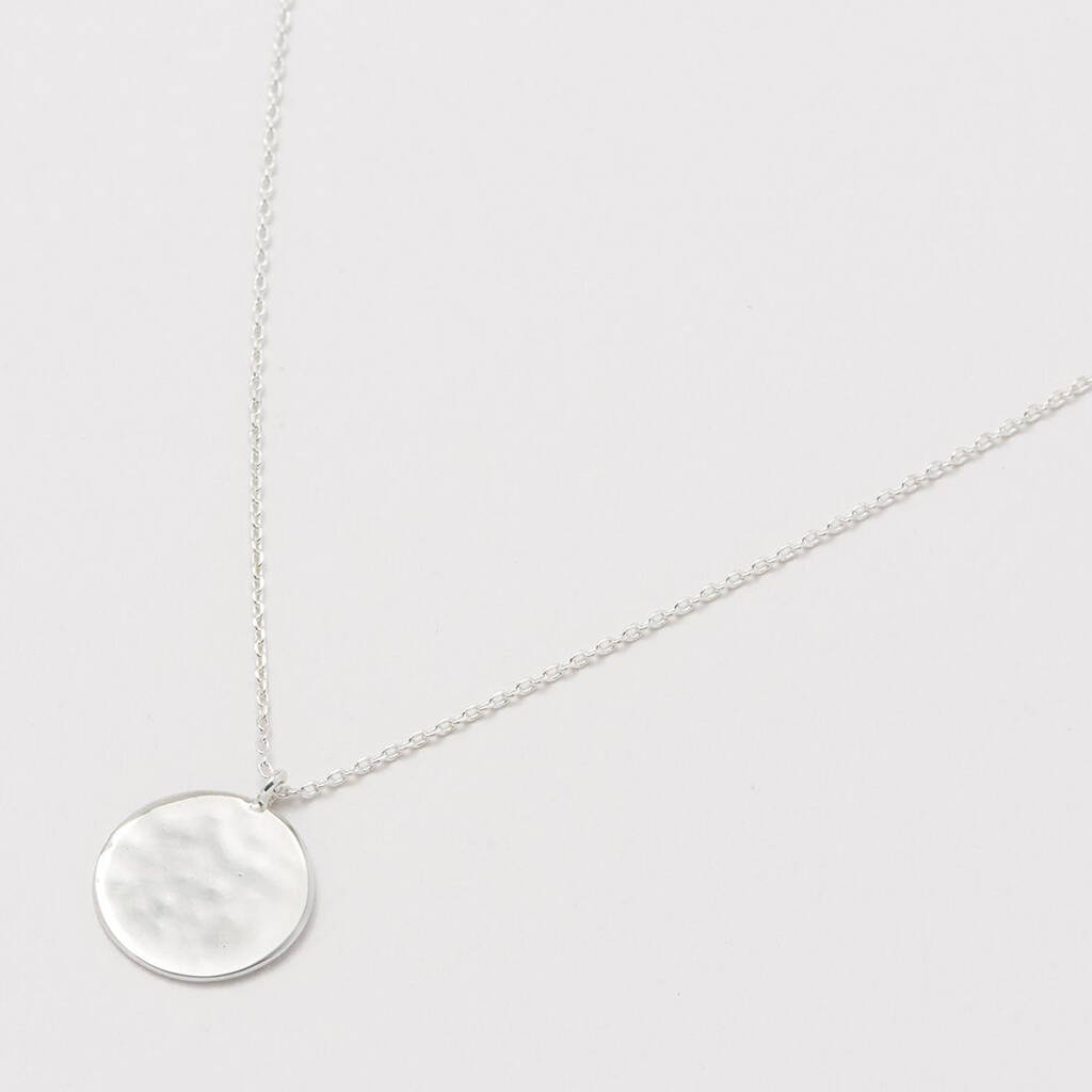 Hammered Disc Pendant Necklace By Estella Bartlett