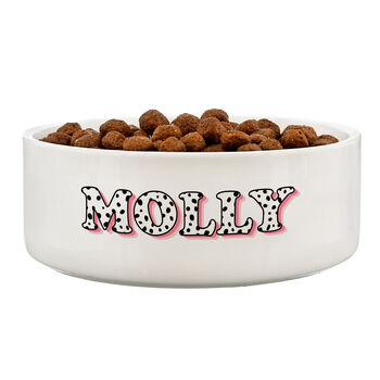 Personalised Pink Spots Pet Bowl 15cm, 4 of 4