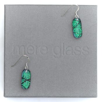 Stunning Emerald Green To Blue Drop Earrings, 4 of 11