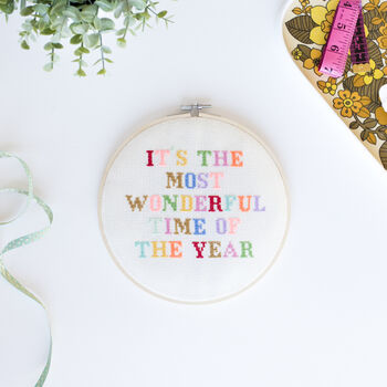 It's The Most Wonderful Time Cross Stitch Kit, 3 of 5