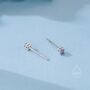 Extra Tiny 2mm Amethyst Purple Cz Stud Earrings, thumbnail 8 of 12
