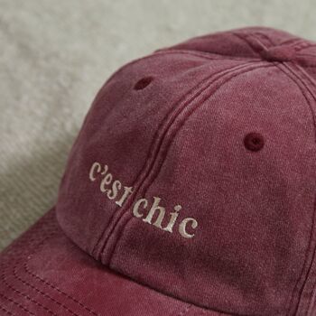 Personalised Vintage Burgundy Adult Cap, 4 of 12