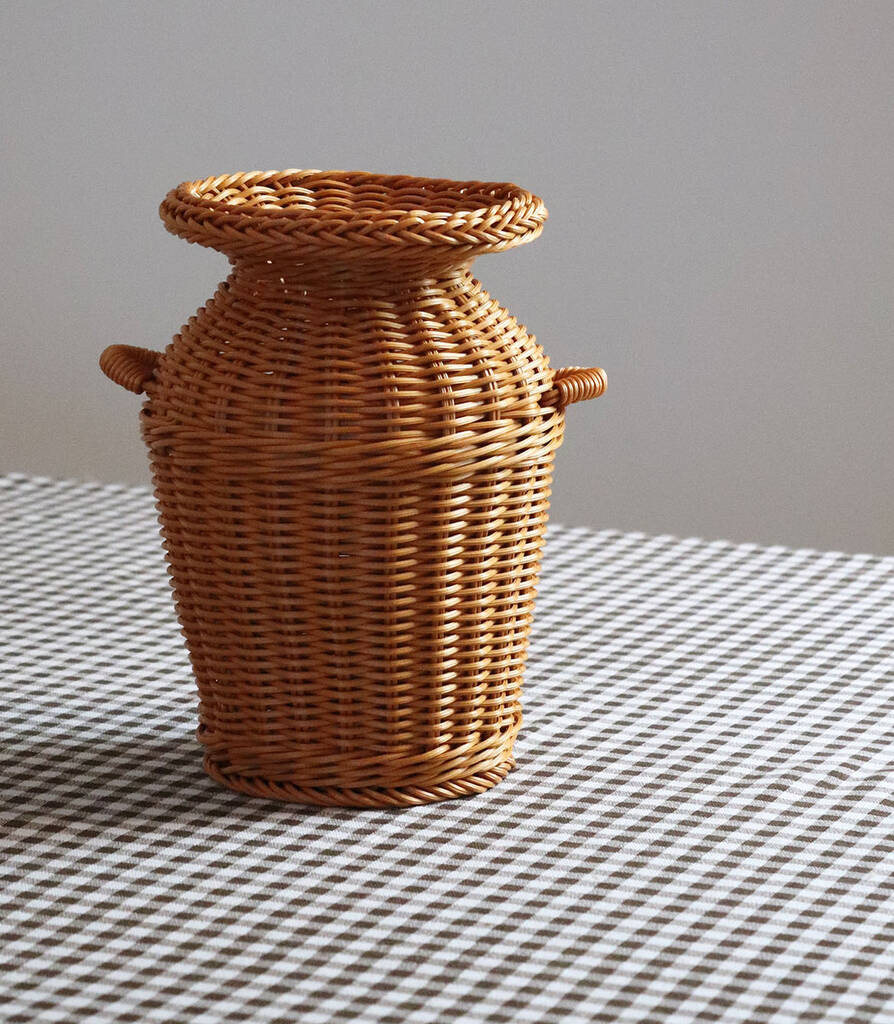 Rattan Woven Vase With Handles By Sun and Day