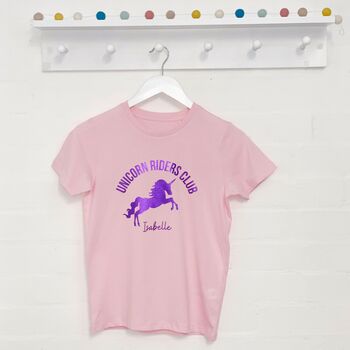 Unicorn Riders Club Personalised Girls T Shirt, 2 of 3