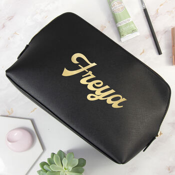 Personalised Vegan Leather Wash Bag, 6 of 12