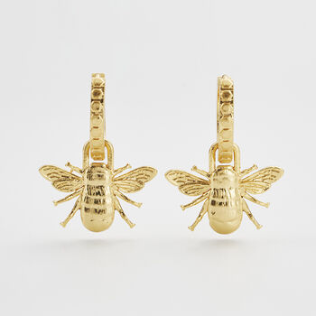 Gold Honey Bee Huggie Earrings, 3 of 9