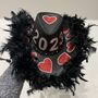 Black Feather Trim Love Heart Cowboy Hat, thumbnail 3 of 5