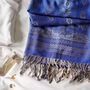 Navy Blue Vintage Lace And Paisley Tassel Pashmina, thumbnail 2 of 3