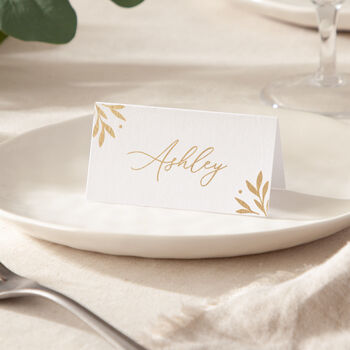 Foiled Leaves Wedding Place Cards, 2 of 2