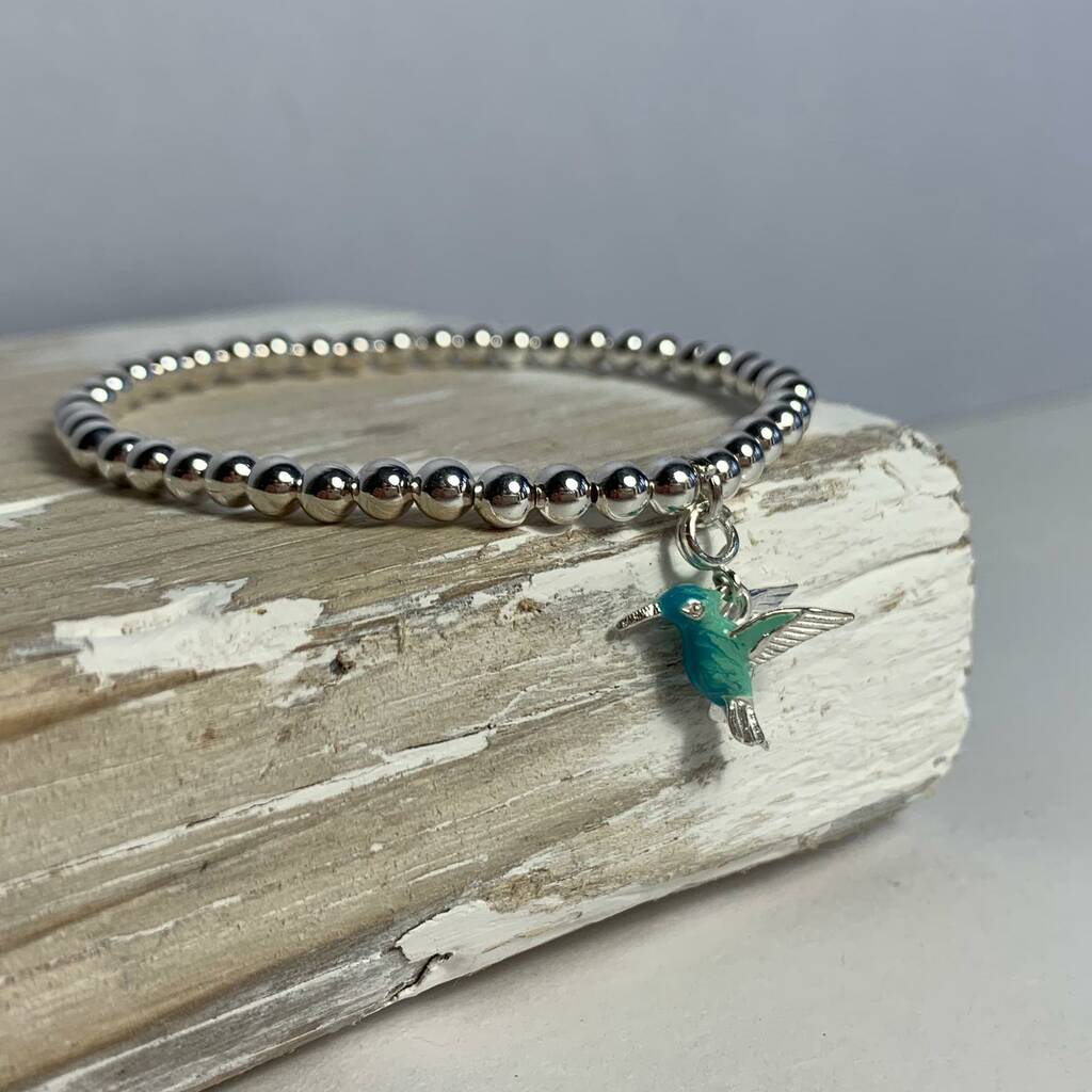 Personalised Hummingbird Charm Bracelet By Nest | notonthehighstreet.com