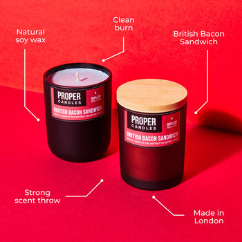 British Bacon Sandwich Scented Soy Wax Candle, 3 of 9