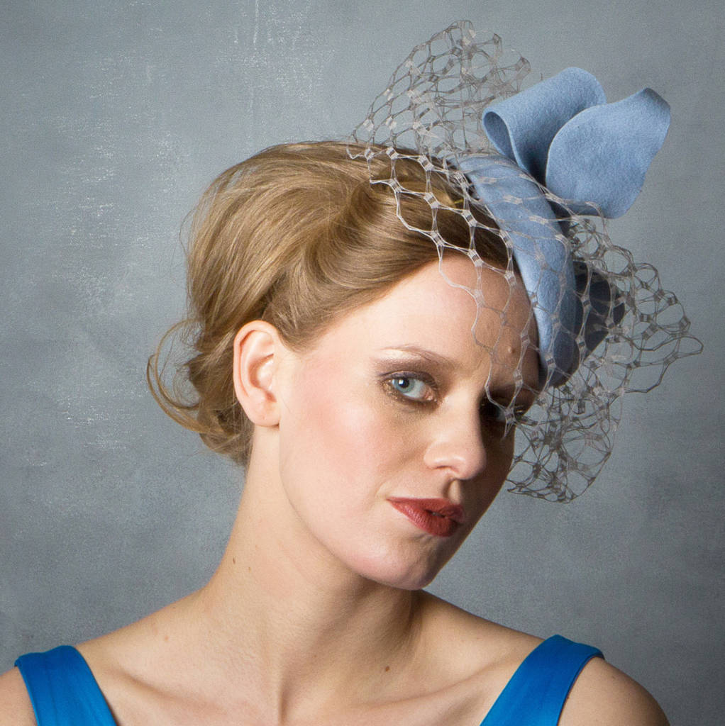 light blue pillbox hat