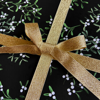 Luxury Black Mistletoe Christmas Wrapping Paper, 2 of 4