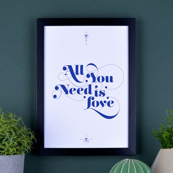All You Need Is Love Personalised Print, 5 of 11