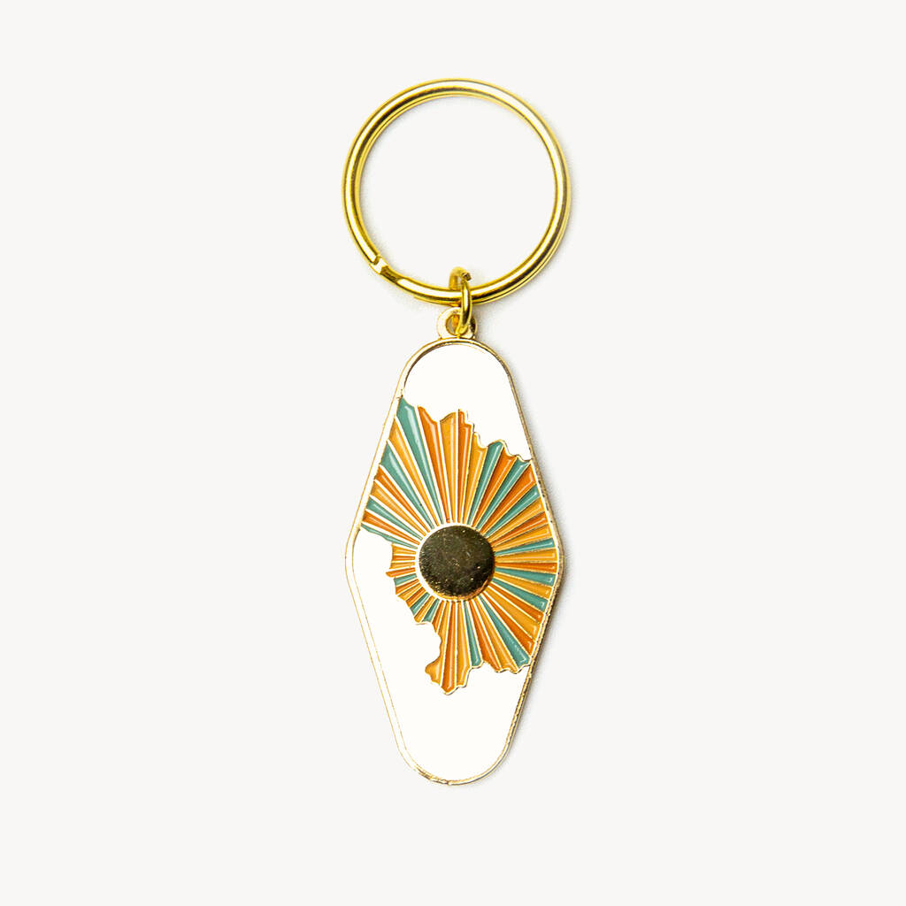 Image of Sun And Clouds Enamel Keychain