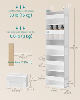 Five Tier Over Door Hanging Organiser, 2 of 7