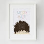 'Messy Hair, Don't Care' Children's Print, thumbnail 1 of 10